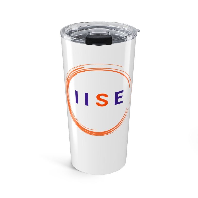Stainless steel tumbler with the IISE logo