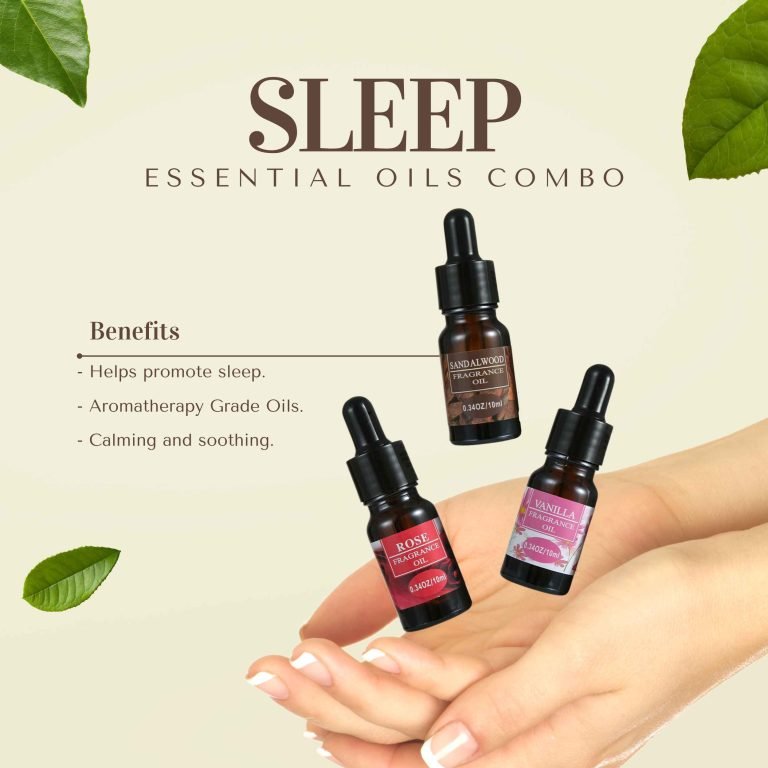 Three bottles of sleep essential oils